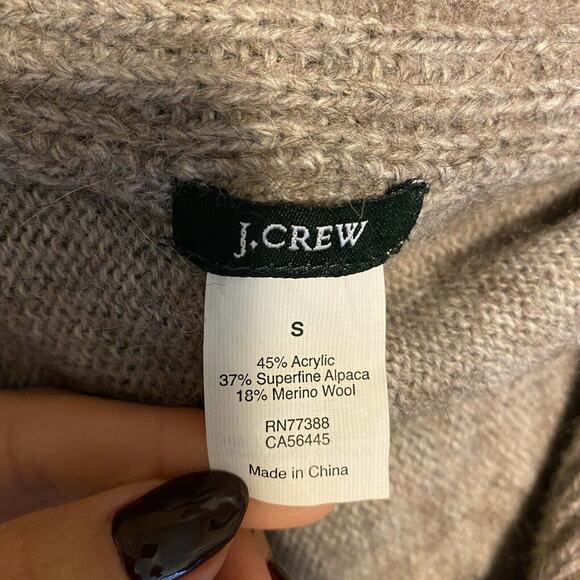 J. Crew Cropped City Sweater Alpaca Wool Beige S - Picture 6 of 7